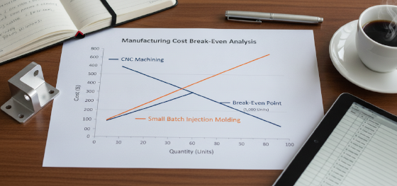 comparing financial break even limits for subtractive milling and metal injection