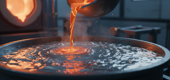 alloying copper into liquid zinc to increase mechanical hardness