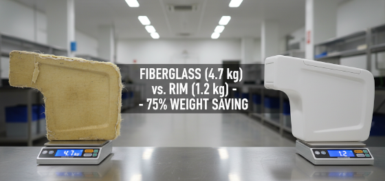 weight and quality comparison between fiberglass and RIM aviation parts