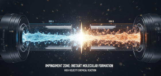 visualization of liquid chemical reaction in reaction injection molding
