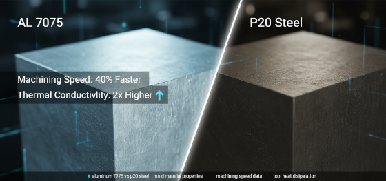 aluminum 7075 vs p20 steel