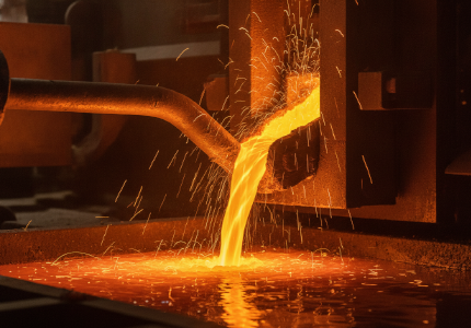 molten zinc flowing from submerged gooseneck pump in high pressure injection.png