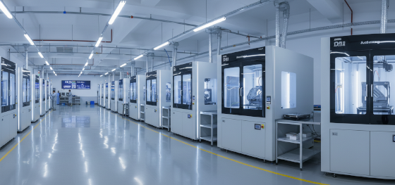 Industrial 3D printers with precision climate control operating continuously in Jucheng's Shenzhen facility Industrial 3D printers with precision climate control operating continuously in Jucheng's Shenzhen facility