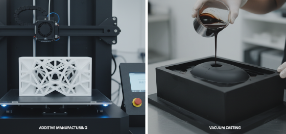 combining additive manufacturing and vacuum casting for aerospace testing